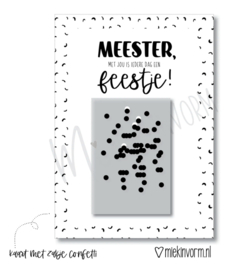 Ansichtkaart Meester, met jou is iedere dag een feestje!