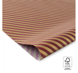 Vloeipapier Stripes | Beet Red / Gold (50st)