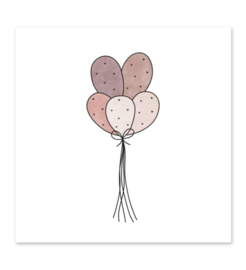 Mini kaartje vierkant | Bosje ballonnen