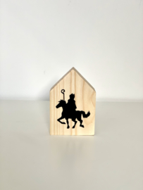 Houten huisje maat S | Sint op paard