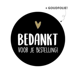 Stickers | Bedankt voor je bestelling zwart (10st)