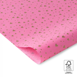 Vloeipapier | Flamingo hearts pink (50 st)