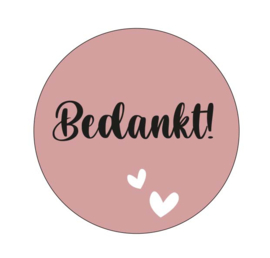 Stickers roze | Bedankt! (10 st)