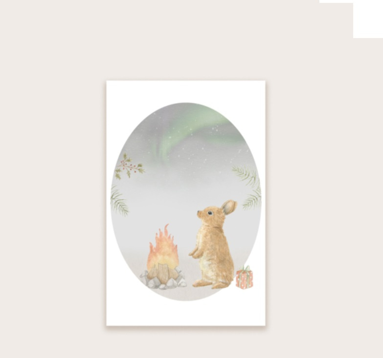 Minikaartje | konijn + noorderlicht