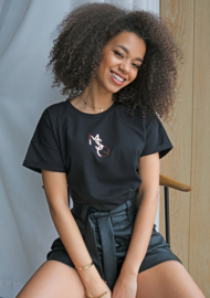 MSQ - T-shirt roségoud Zwart