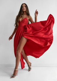 Selena - Strapless maxi jurk Rood