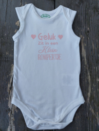 Rompertje wit Geluk zit in een klein rompertje