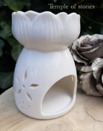 Oliebrander wit met lotus en bloemenmotief