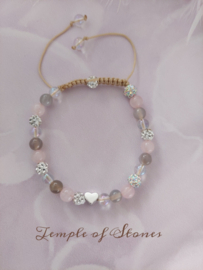 Armband Rozekwarts Angel Aura Agaat