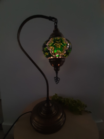 Turkse tafellamp groen boog