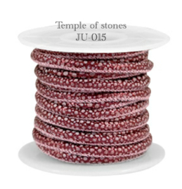 Gestikt leer IMI 4x3 mm Lizard Mulyberry Ref Metallic