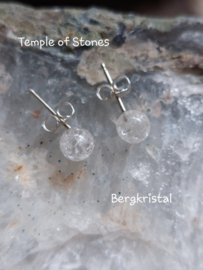 Oorbellen Bergkristal 6mm nikkelvrij