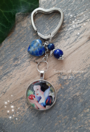 Sleutelhanger Sneeuwwitje  Lapis Lazuli Hart en engel