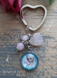 Sleutelhanger Elsa  Rozenkwarts