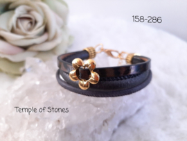Armband zwart/goud 18-22cm