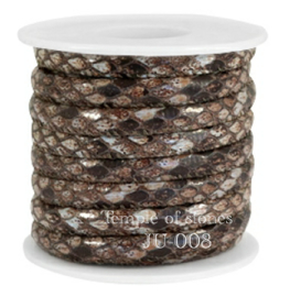 Gestikt leer IMI 6x4 mm Reptile dark Brown