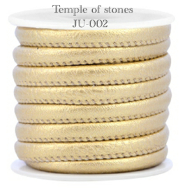 Gestikt leer IMI 6x4mm Champagne Gold Metallic