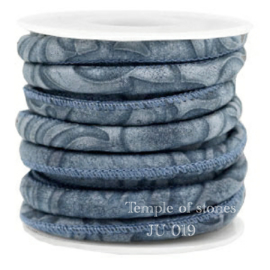 Gestikt leer IMI 6x4 mm met patroon night Blue