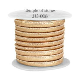 Gestikt leer IMI 4x3 mm Sparkle Sunset Gold Metallic