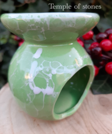 Oliebrander porselein groen