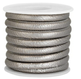 Gestikt leer IMI 6x4 mm Grey Champagne Metallic