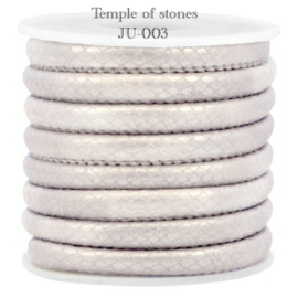 Gestikt leer IMI 6x4mm Reptile Sand Grey Metallic