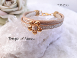 Armband goud/bloem 21-24cm