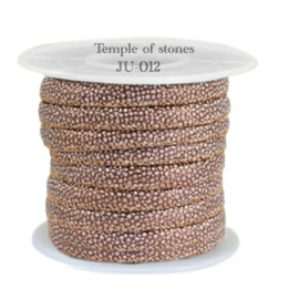 Gestikt leer IMI 4x3 mm Lizard Brown Metallic
