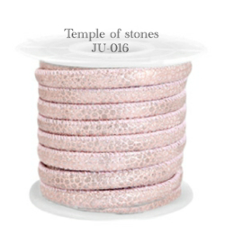 Gestikt leer IMI 4x3 mm Lizard Light Vintage Rose Metallic