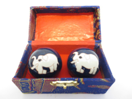 Meridiaankogels blauw met Olifant 3.5cm