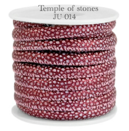 Gestikt leer IMI 6x4mm Lizard Mulyberry red metallic