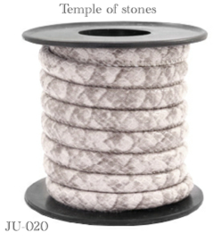 Gestikt leer IMI 6x4mm Snake Light Grey Snake