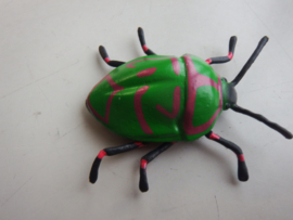 Beetle green with red lines