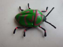 Beetle green with red lines
