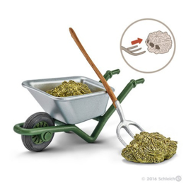 Wheelbarrow with fork and hay Schleich 42290