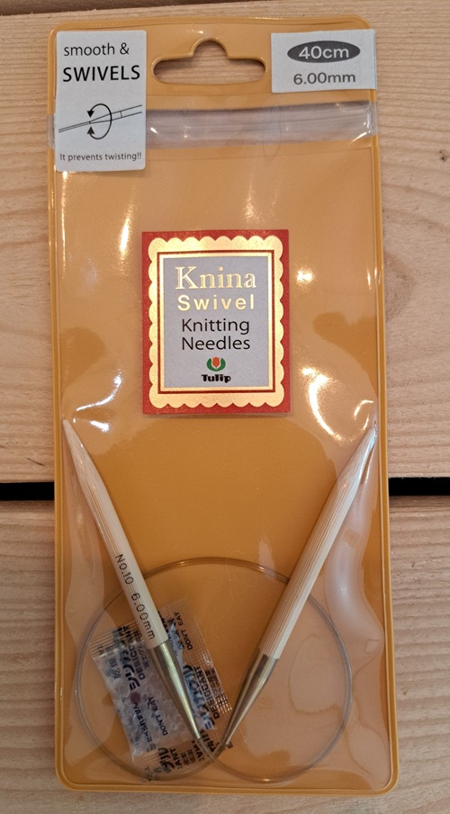 Knina Swivel Knitting Needles Tulip Rondbreinaald hout 40 cm 6 mm
