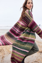 Damesvest gebreid van Gigante kleur bordeaux-groen