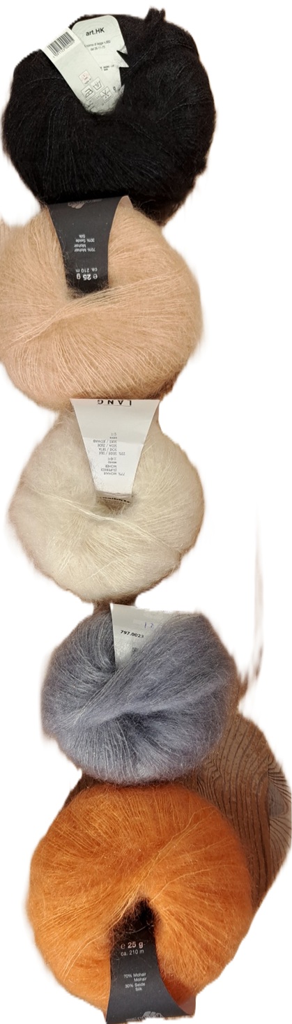 Sjaal Silkhair optie 3 zwart grijs tinten met kleur