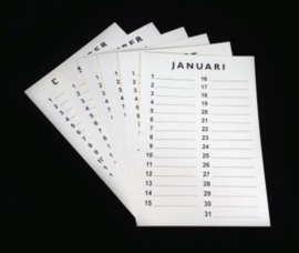 Inlegset  voor woodart kalender 28 cm. wit