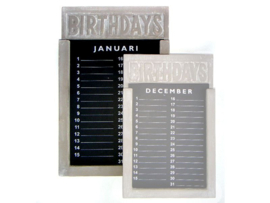 Woodart kalender 35 cm taupe