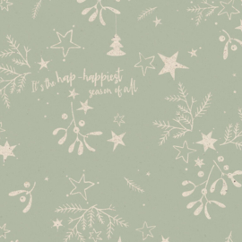 Collectiv Warehouse inpakpapier kerst Mistletoe kisses Salie