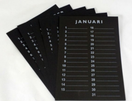 Inlegset  voor woodart kalender 35 cm. Zwart