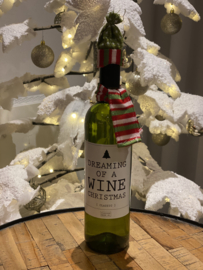 FLESSENWERK WINE CHRISTMAS 750 ml wit met kerstmuts