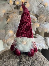 Goldbach kerst gnome set van 2 roze fuchsia met grijs 39/25