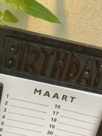 Woodart houten verjaardagskalender black wash 28 cm