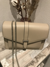 Harde tas, envelop model beige/taupe