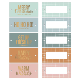 Collectiv Warehouse cadeaulabels kerstwensen goldfoil 15 stuks