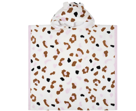 Swim Essentials Strandponcho - Badcape Kinderen - Handdoek - kaki  Panterprint -  65 x 65 cm