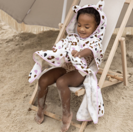 Swim Essentials Strandponcho - Badcape Kinderen - Handdoek - kaki  Panterprint -  65 x 65 cm