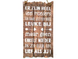 Woodart Tekstbord 55x30 cm  leuke moeders naturel 